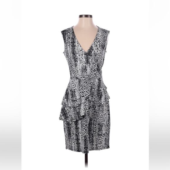 Studio 1886 leopard print ruffled sheath dress, size xs - Picture 1 of 9